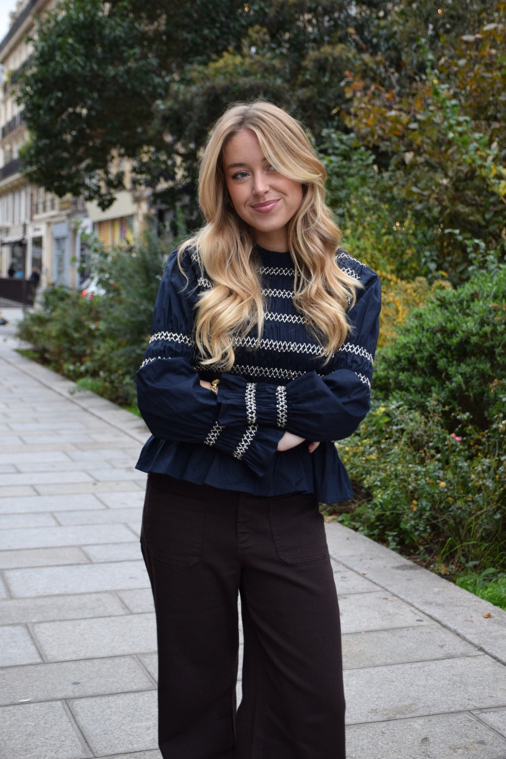 Eloise Navy blouse