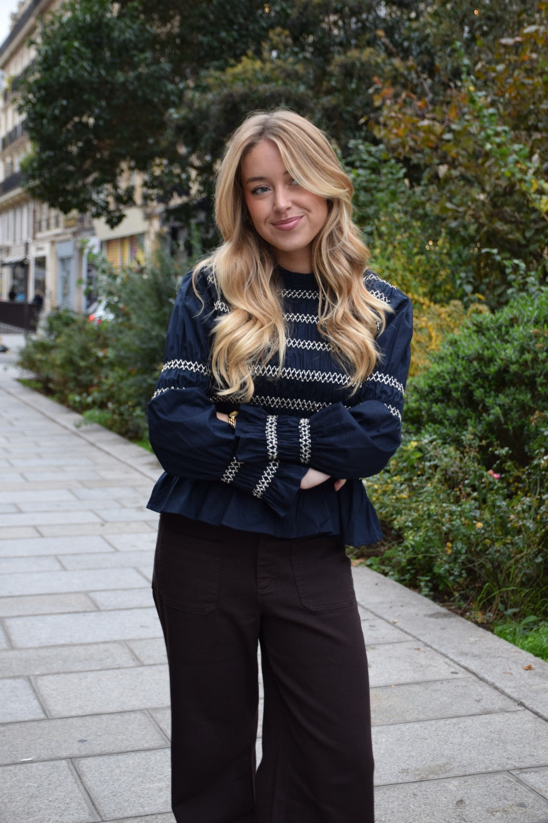 Eloise Navy blouse