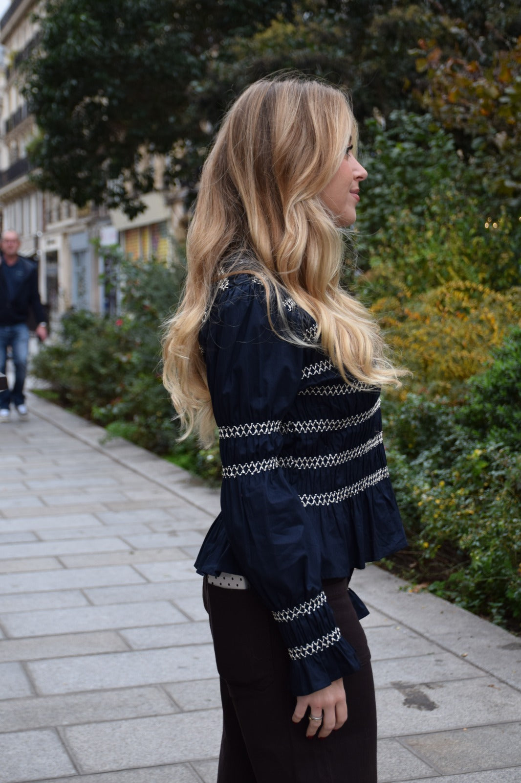 Eloise Navy blouse