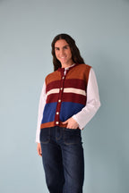 Emilia Blue and Terracotta Vest