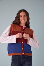 Emilia Blue and Terracotta Vest