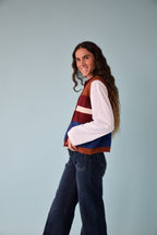 Emilia Blue and Terracotta Vest