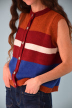Emilia Blue and Terracotta Vest