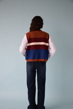 Emilia Blue and Terracotta Vest