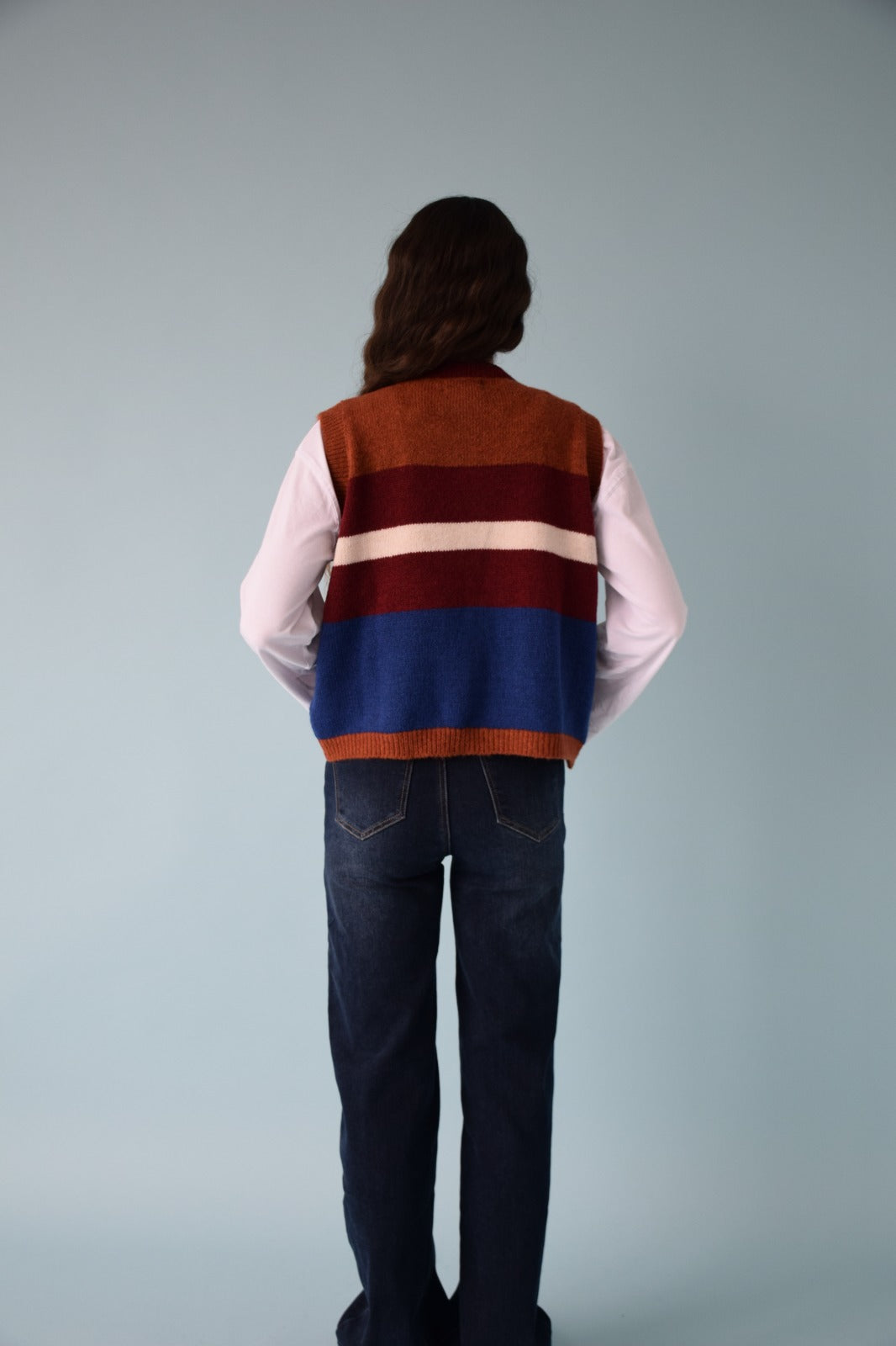 Emilia Blue and Terracotta Vest