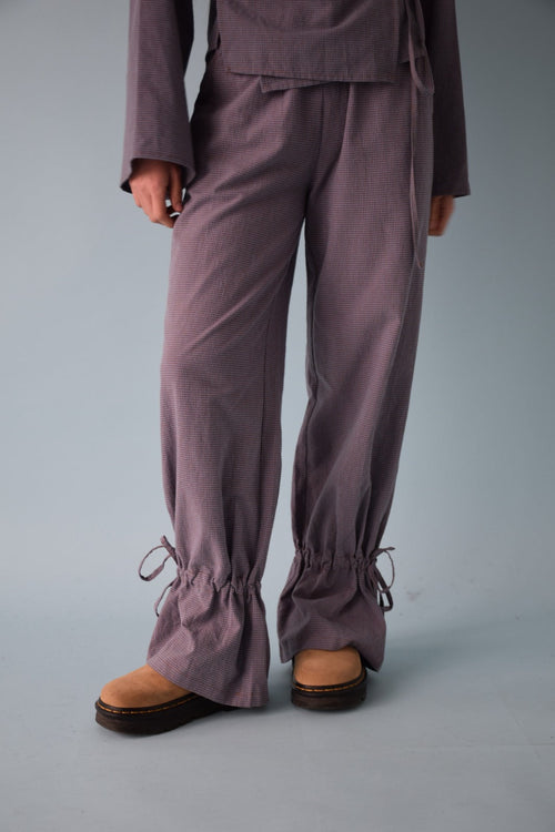 Alea Vichy Pants Blue and Brown