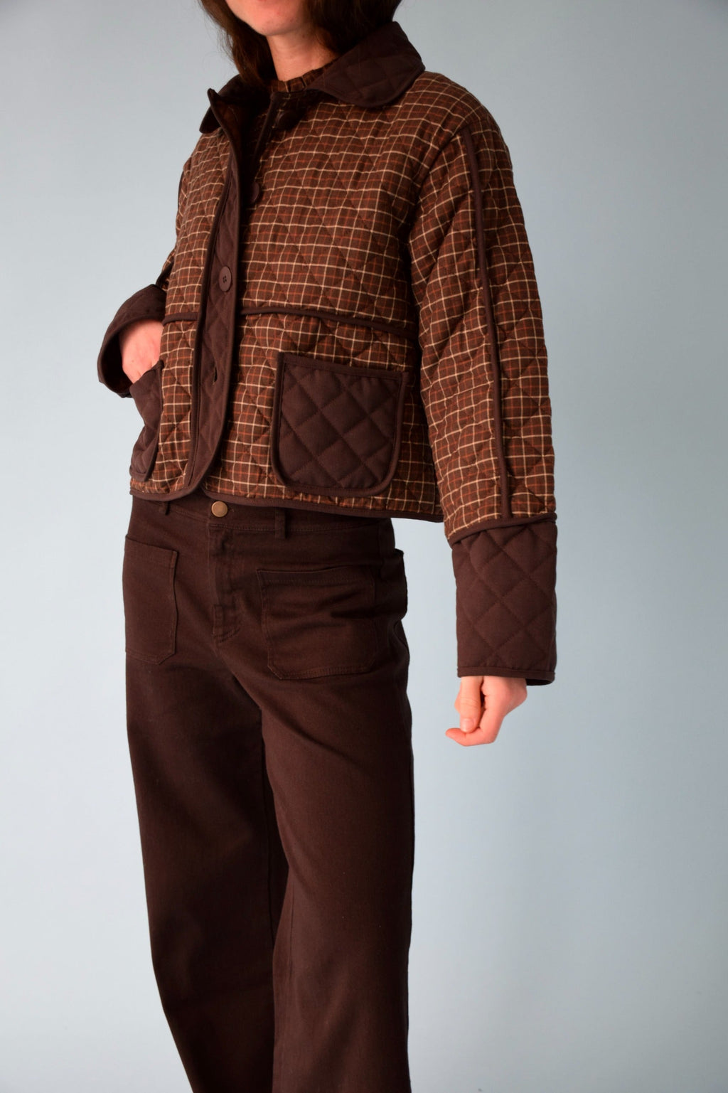 Chaqueta Mili Cuadros Marrón
