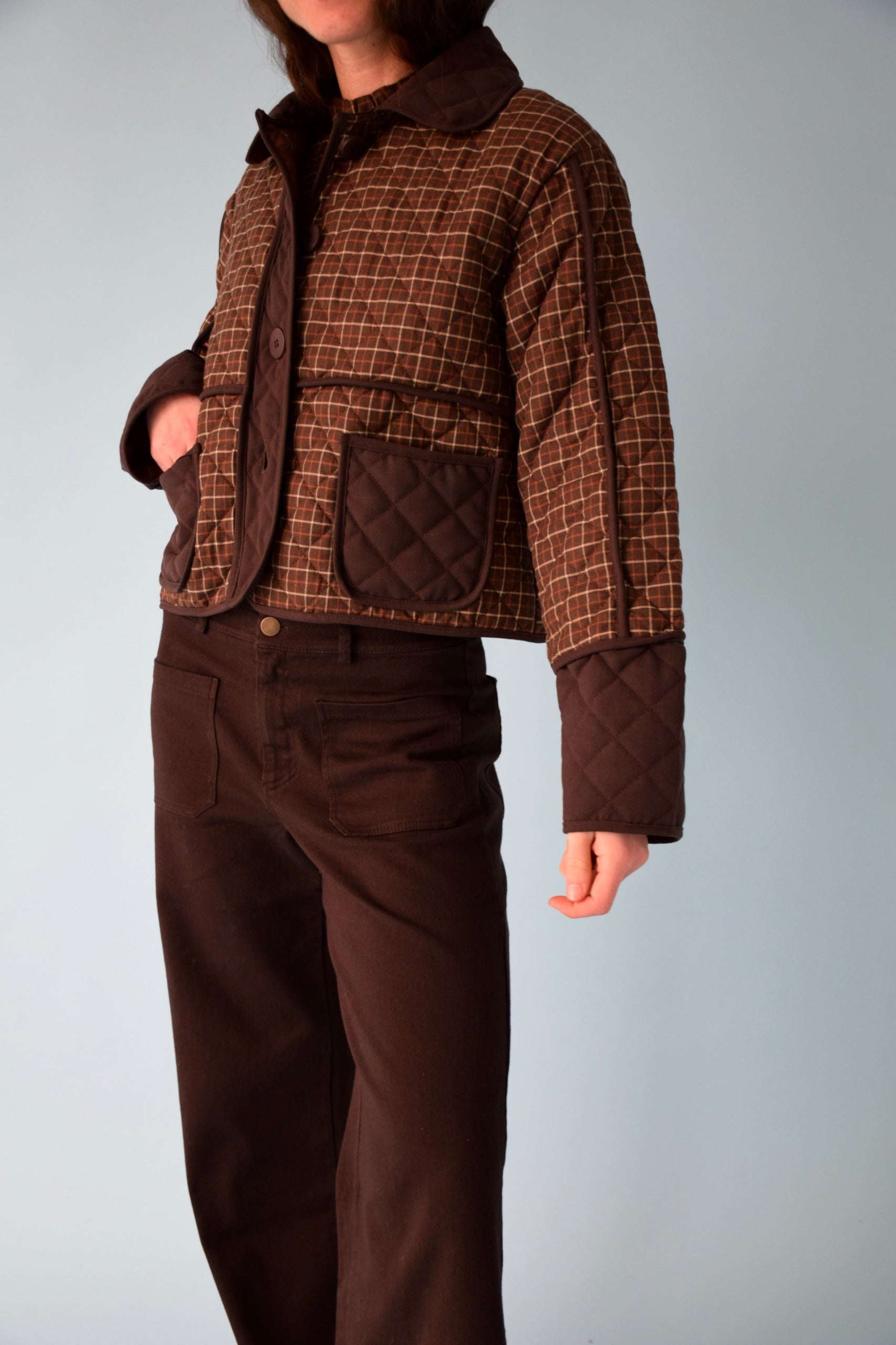 Chaqueta Mili Cuadros Marrón