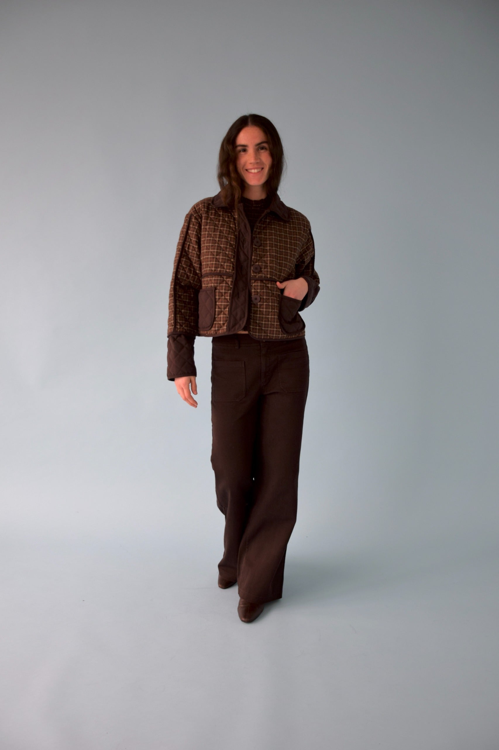 Chaqueta Mili Cuadros Marrón
