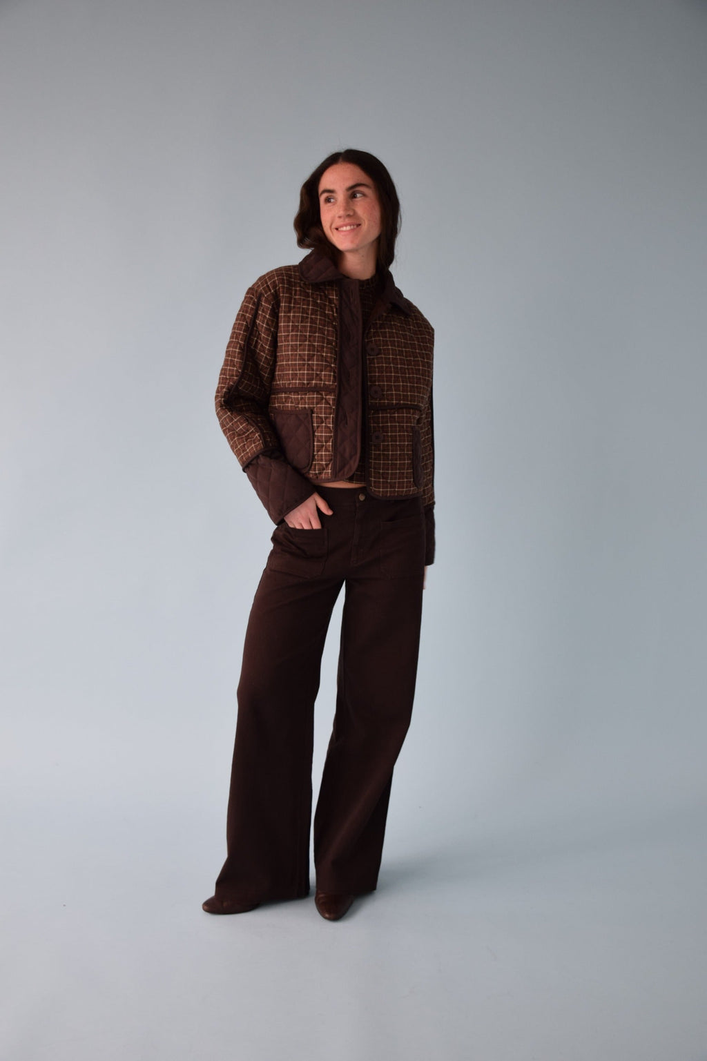 Chaqueta Mili Cuadros Marrón
