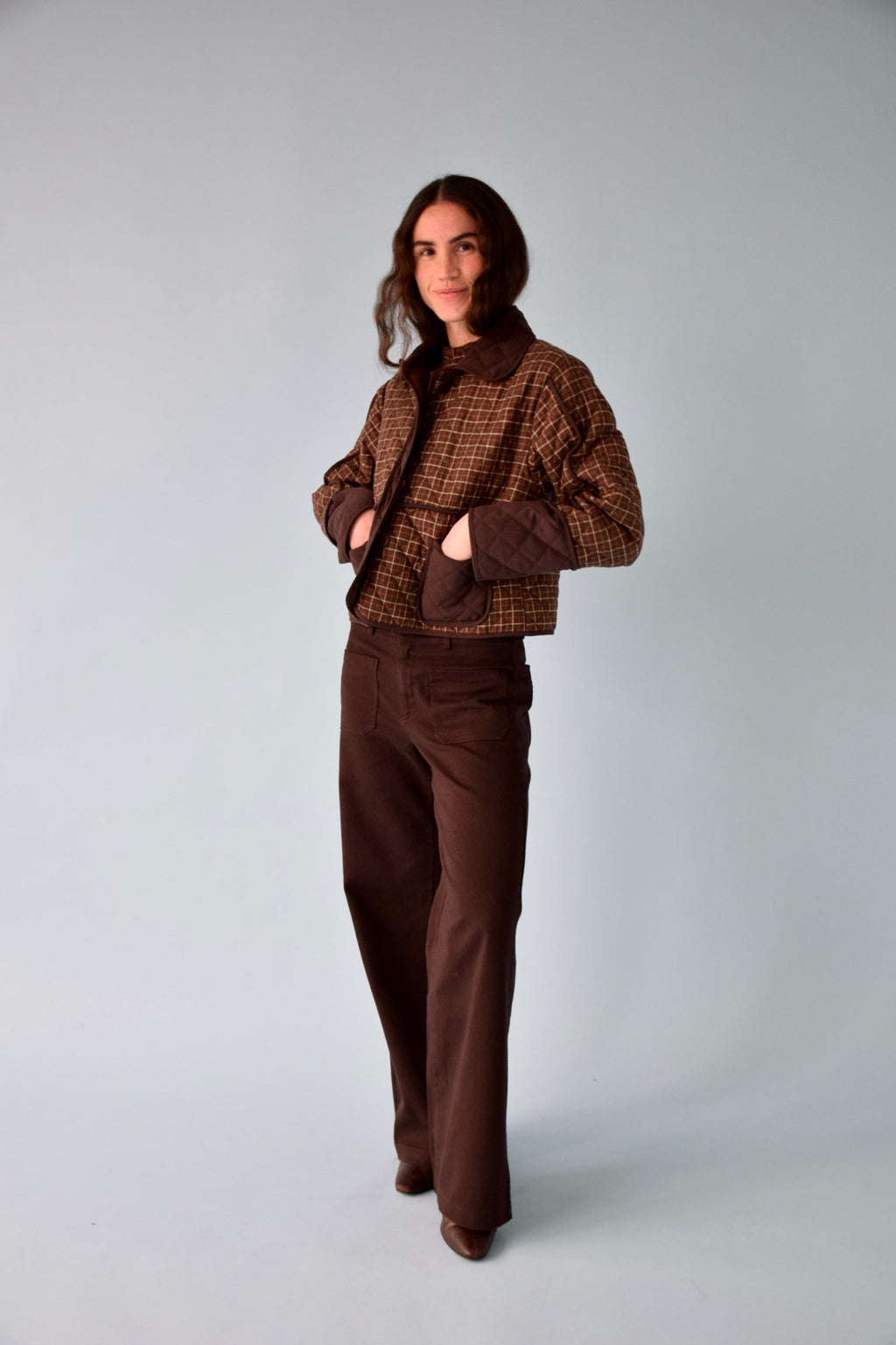 Chaqueta Mili Cuadros Marrón