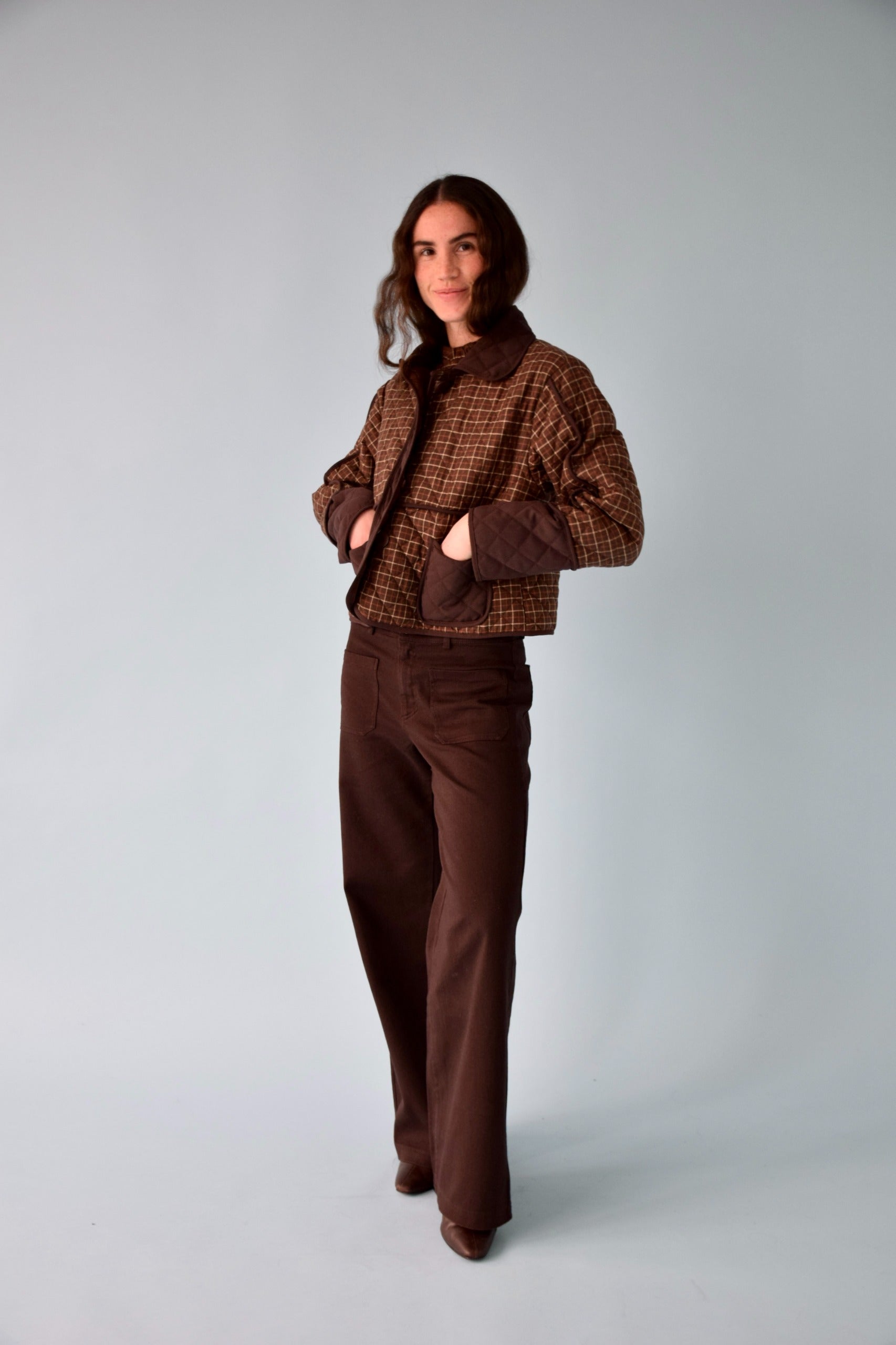 Chaqueta Mili Cuadros Marrón
