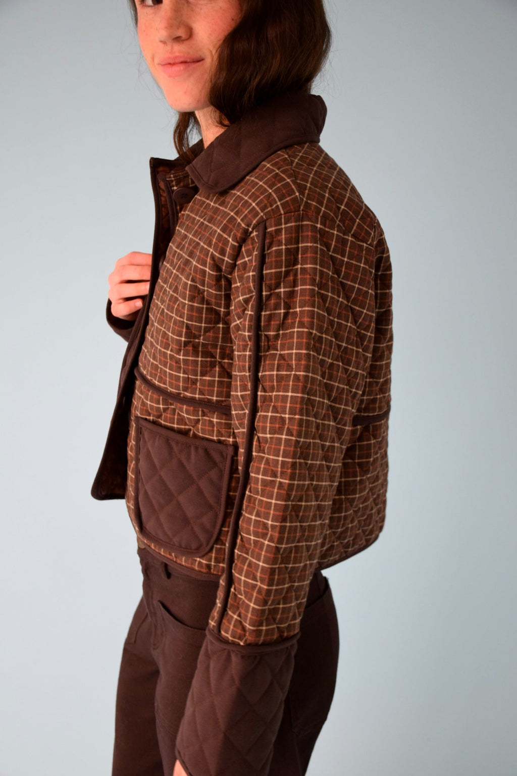 Chaqueta Mili Cuadros Marrón