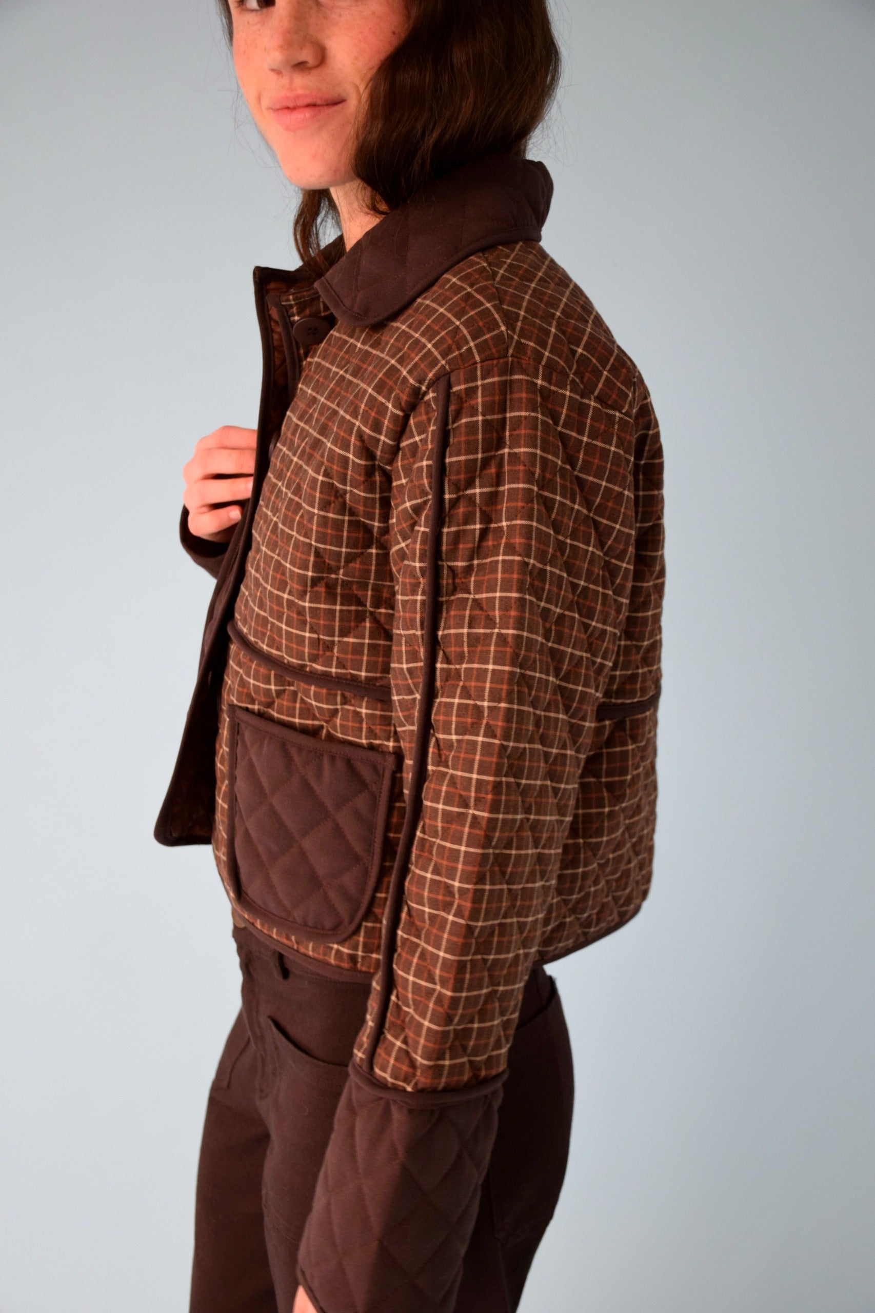 Chaqueta Mili Cuadros Marrón