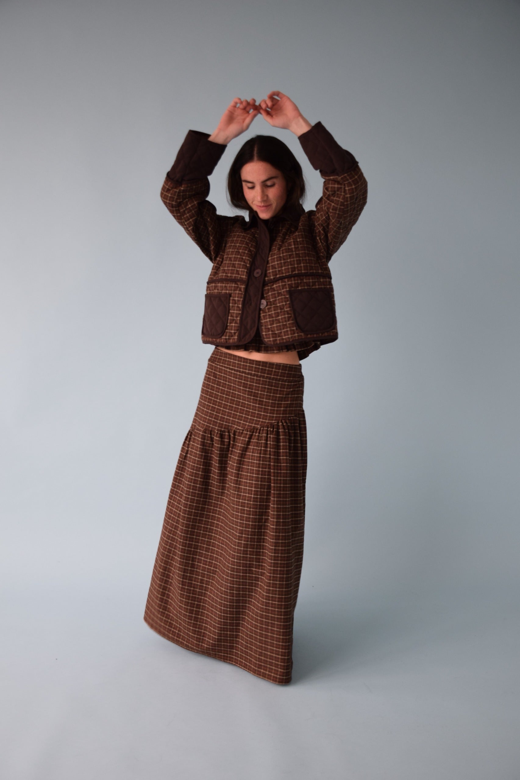 Chaqueta Mili Cuadros Marrón