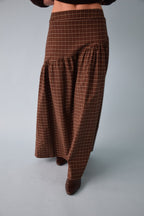 Beth Cuadros Skirt Brown