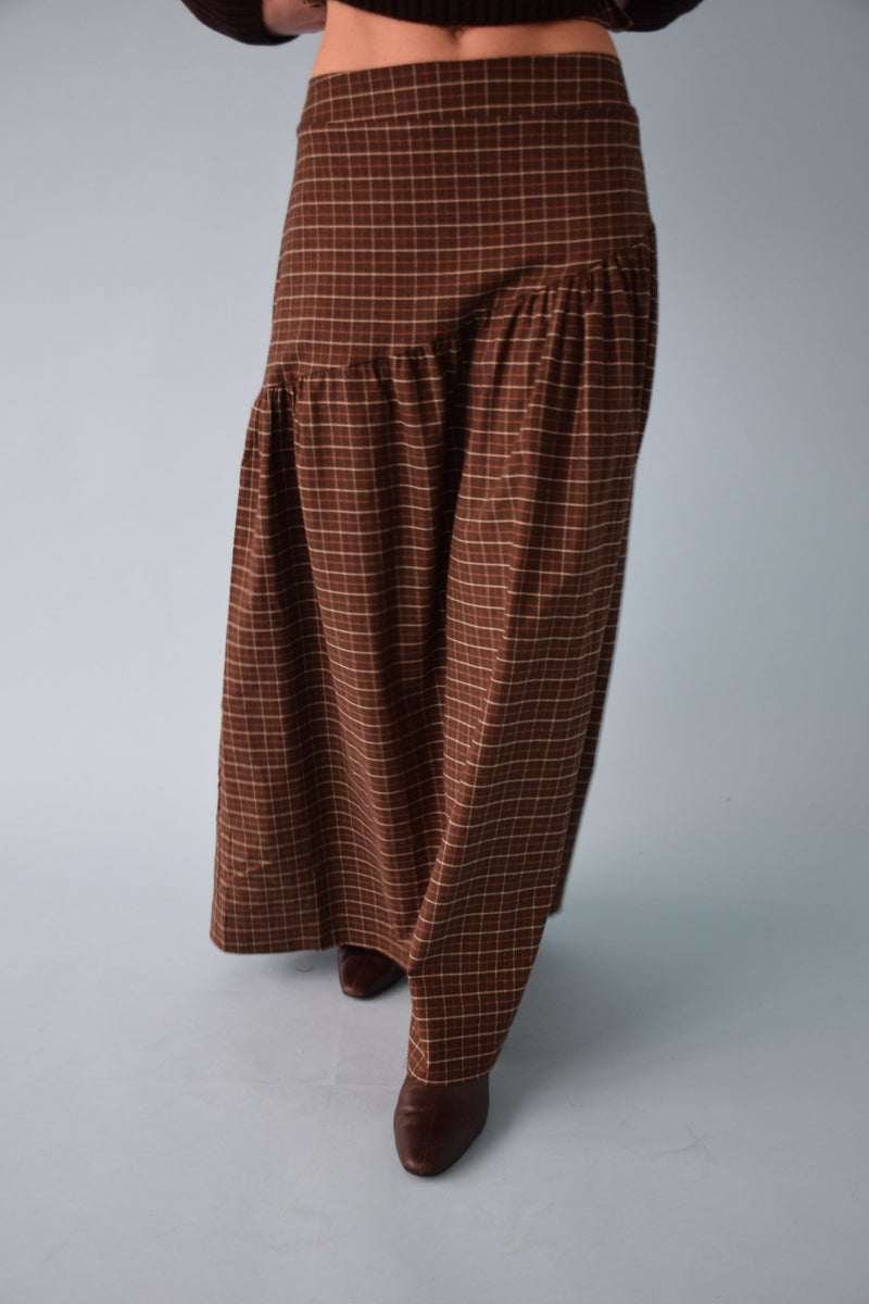 Beth Cuadros Skirt Brown