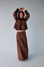 Beth Cuadros Skirt Brown