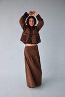 Beth Cuadros Skirt Brown