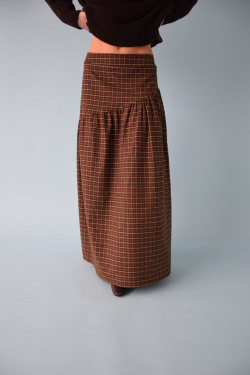 Beth Cuadros Skirt Brown