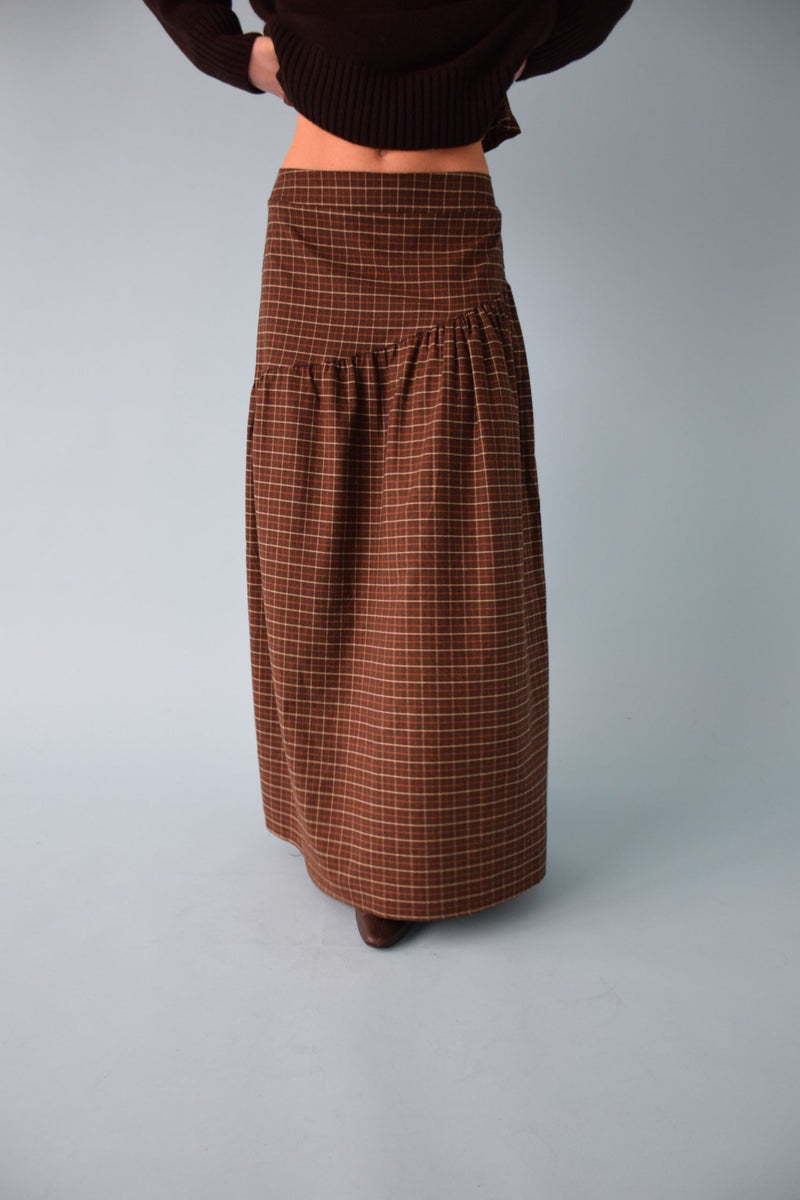Beth Cuadros Skirt Brown