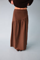 Beth Cuadros Skirt Brown