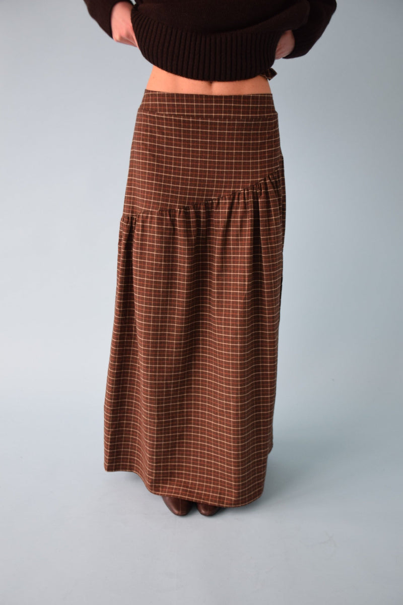 Beth Cuadros Skirt Brown