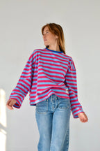 Núria T-Shirt Light Blue and Fuchsia