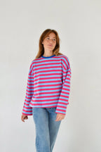 Núria T-Shirt Light Blue and Fuchsia