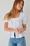 Blouse Roma Blanche Manga Corta