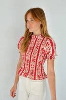 Blouse Chía Flores Rouge Manga Corta