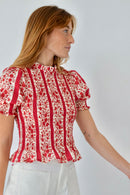 Blouse Chía Flores Rouge Manga Corta