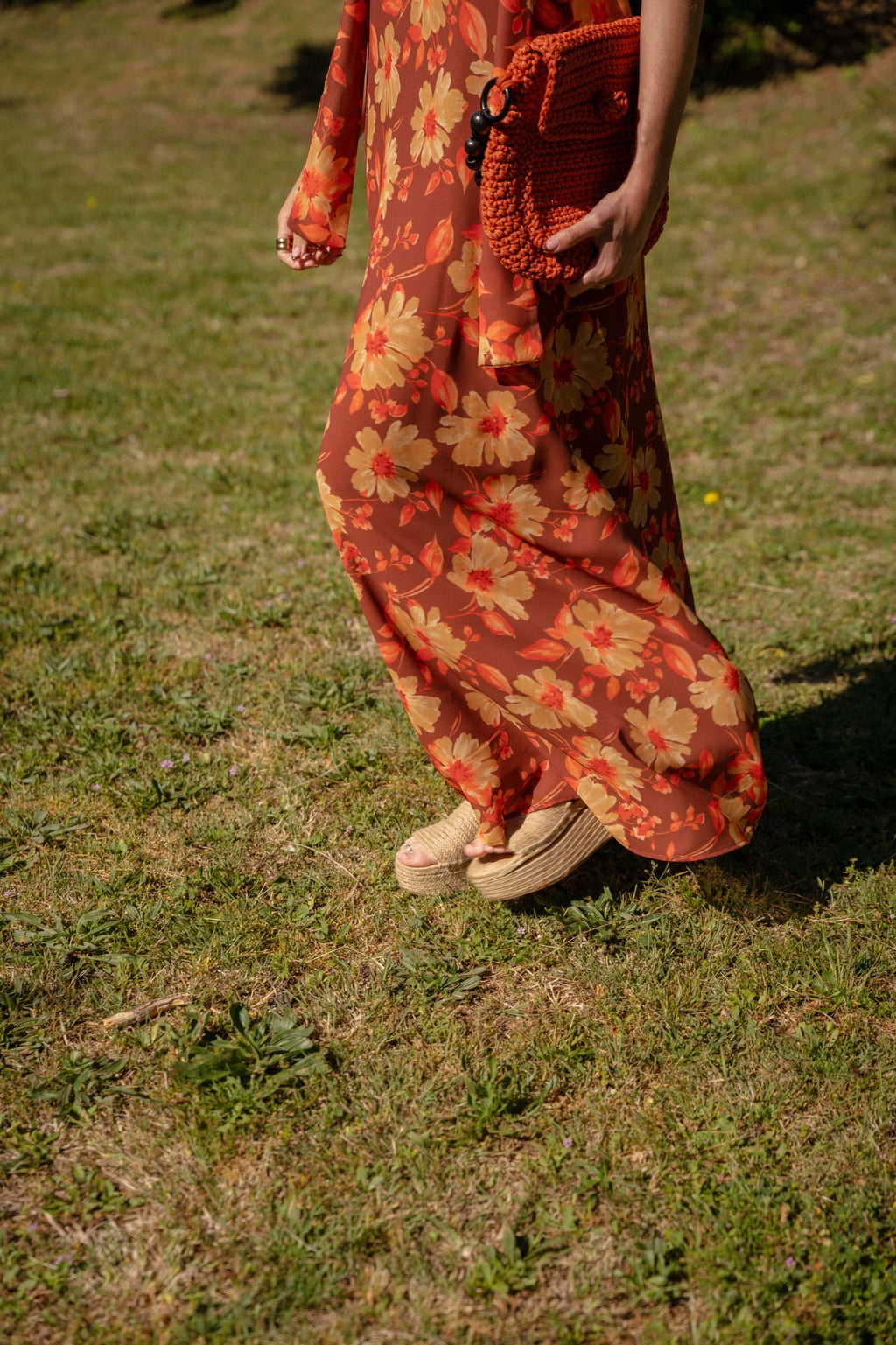 Vestido Sara Flores Marrón