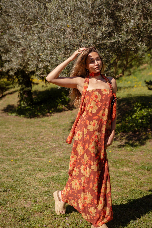 Sara Flores Dress Brown