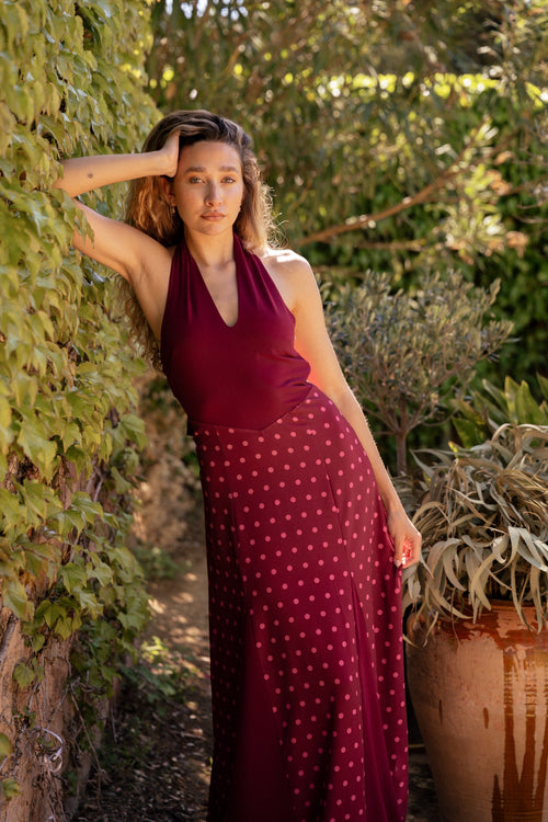 Kala Topos Dress Burgundy