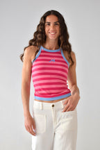 Top Nuri Rosa y Fucsia
