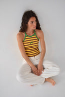 Top Moni Jaune y Marron