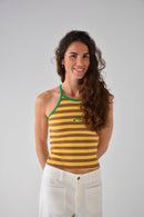 Top Moni Jaune y Marron