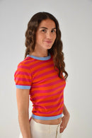 Top Tiara Orange y Fuchsia