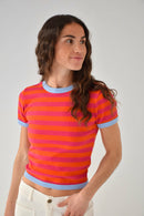 Top Tiara Orange y Fuchsia