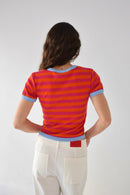 Top Tiara Orange y Fuchsia