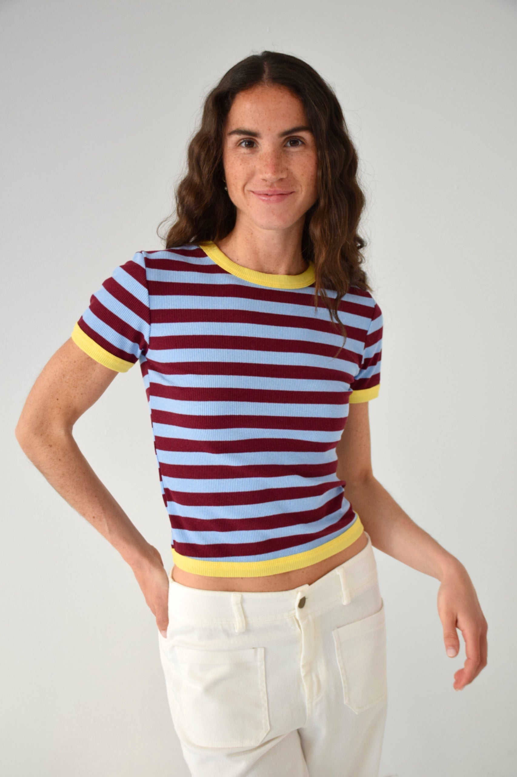 Top Tiara Burgundy and Light Blue