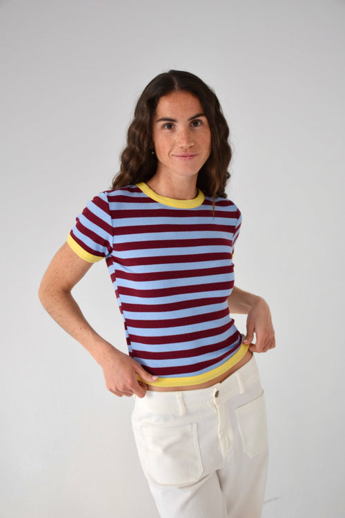 Top Tiara Burgundy y Bleu Clair