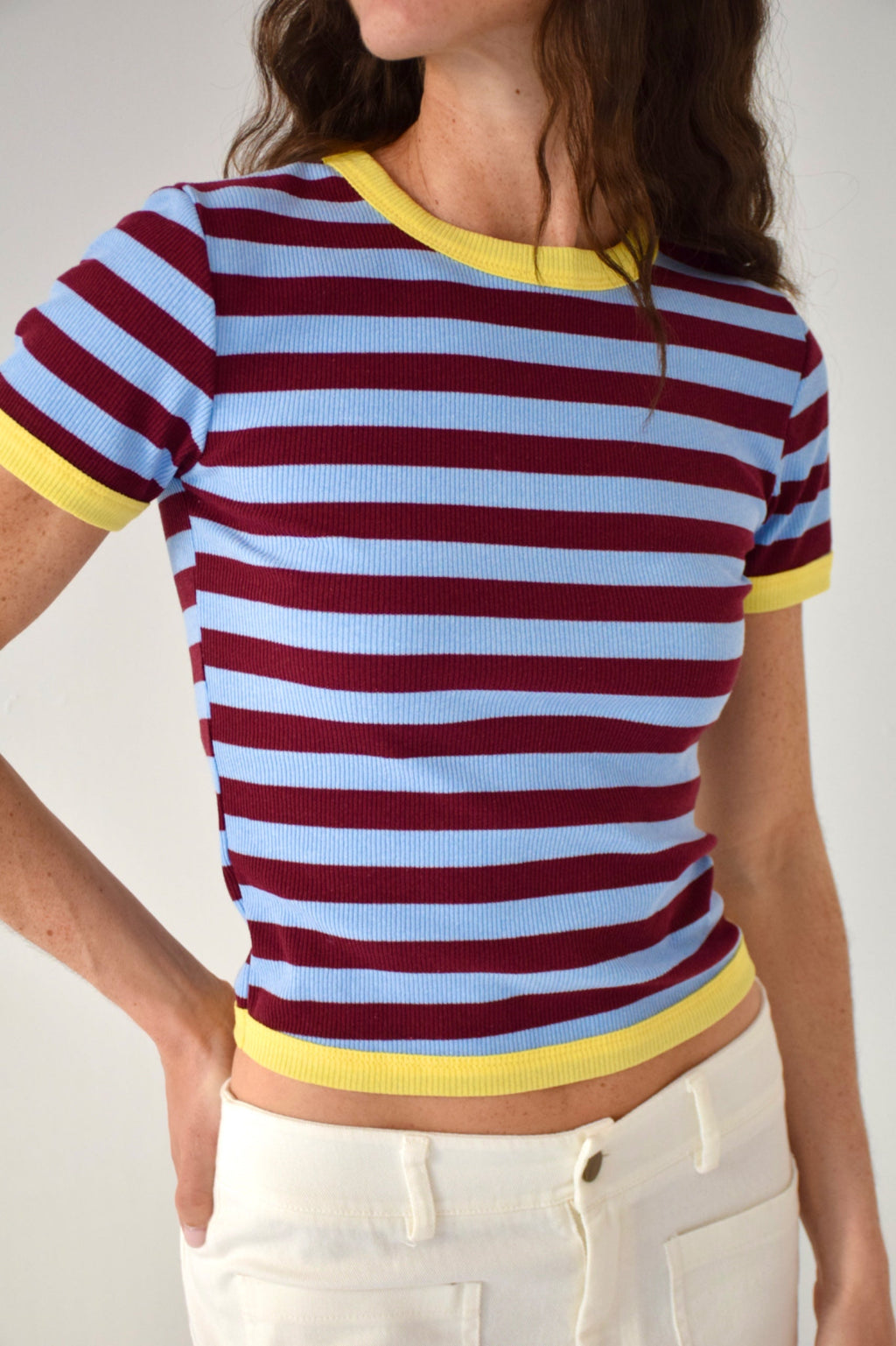 Top Tiara Burgundy and Light Blue