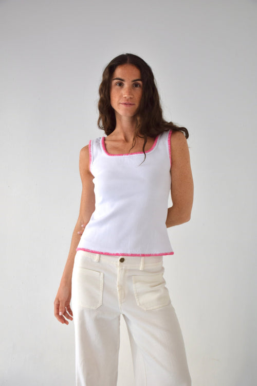 Top Miriam White and Pink