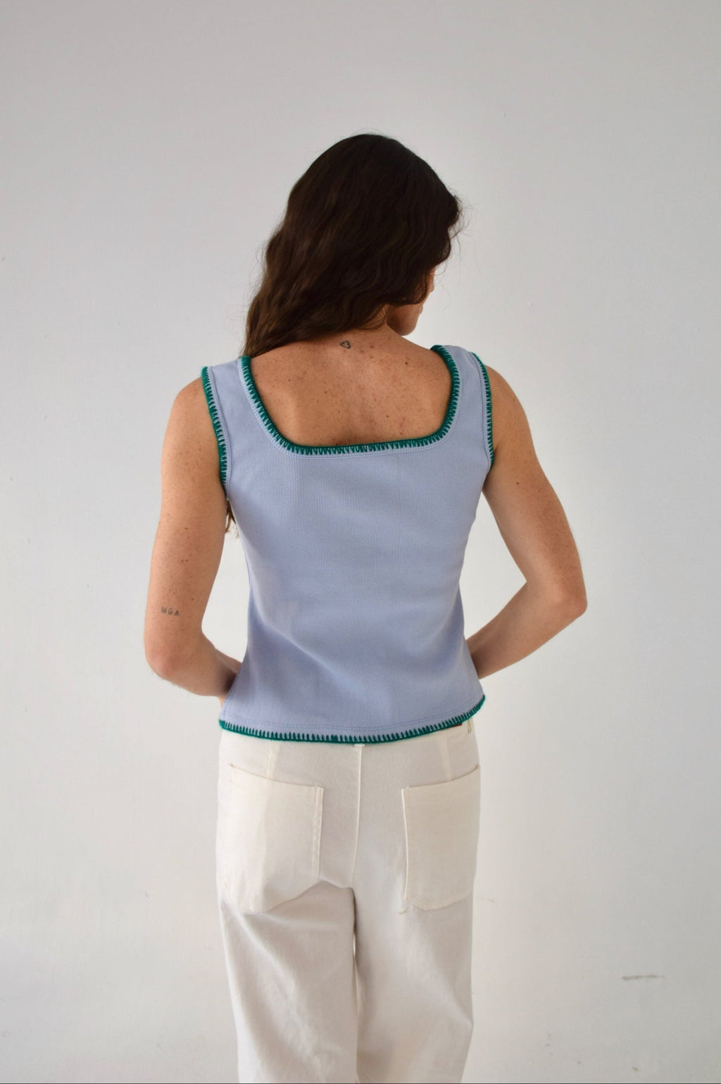 Top Miriam Celeste y Verde