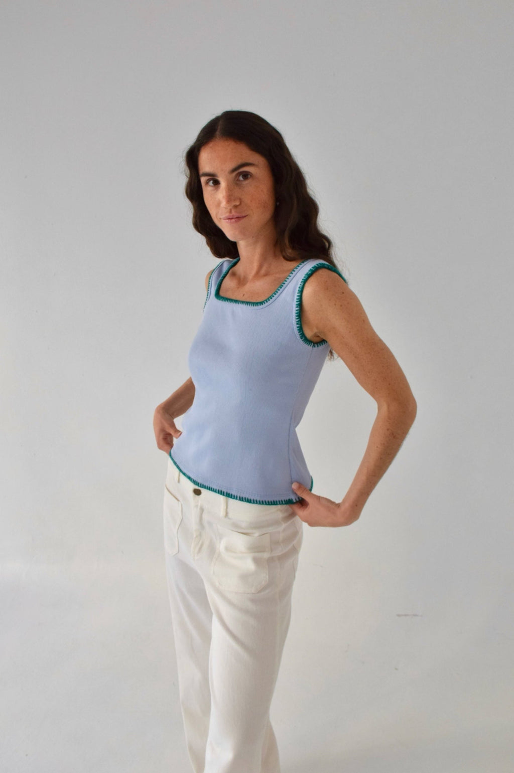 Top Miriam Celeste y Verde