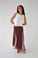 Jupe Jimena Topos Marron y Rose