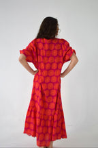 Vestido Mica Flores Rosa