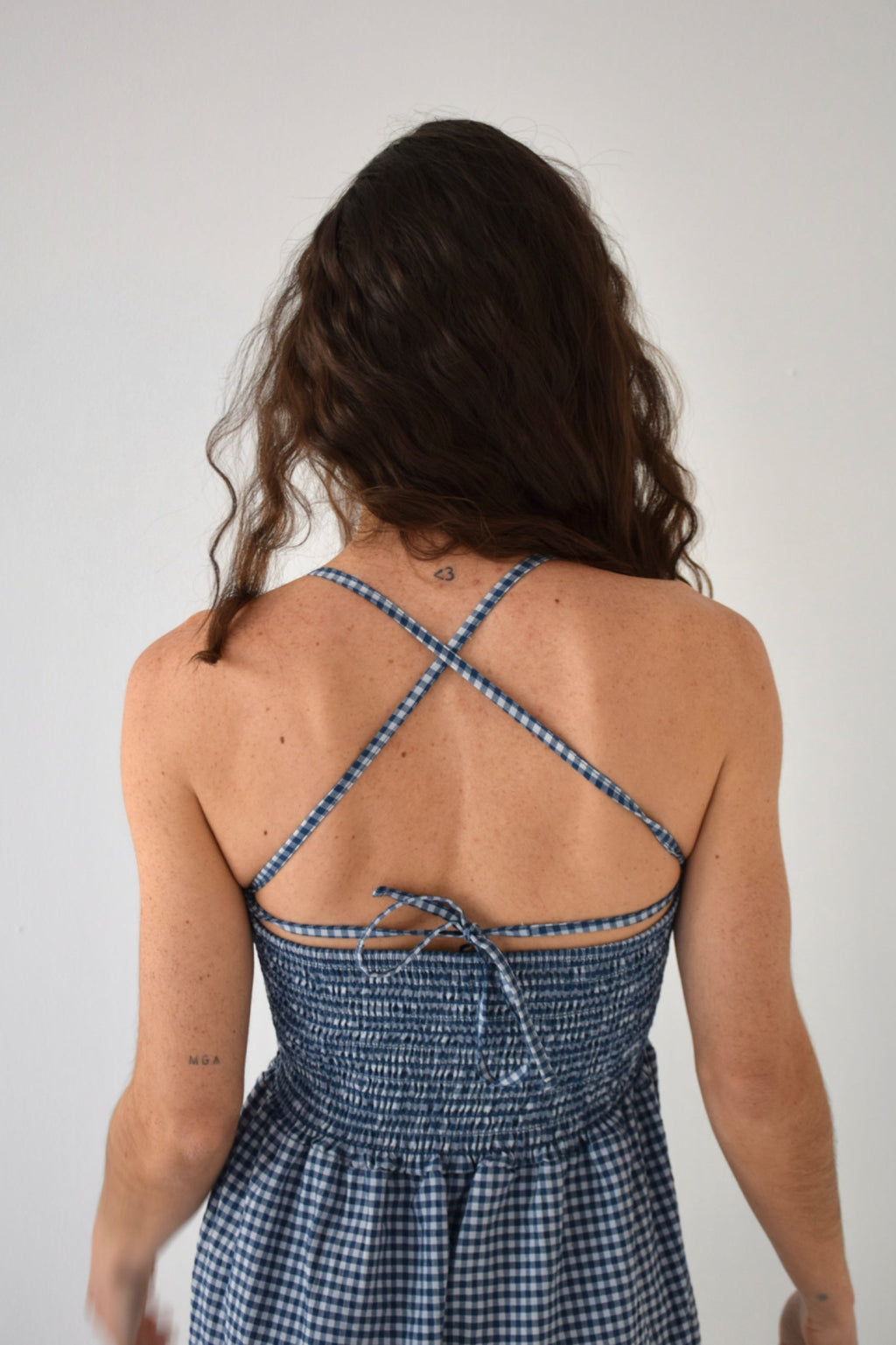 Vestido Gina Vichy Azul Marino